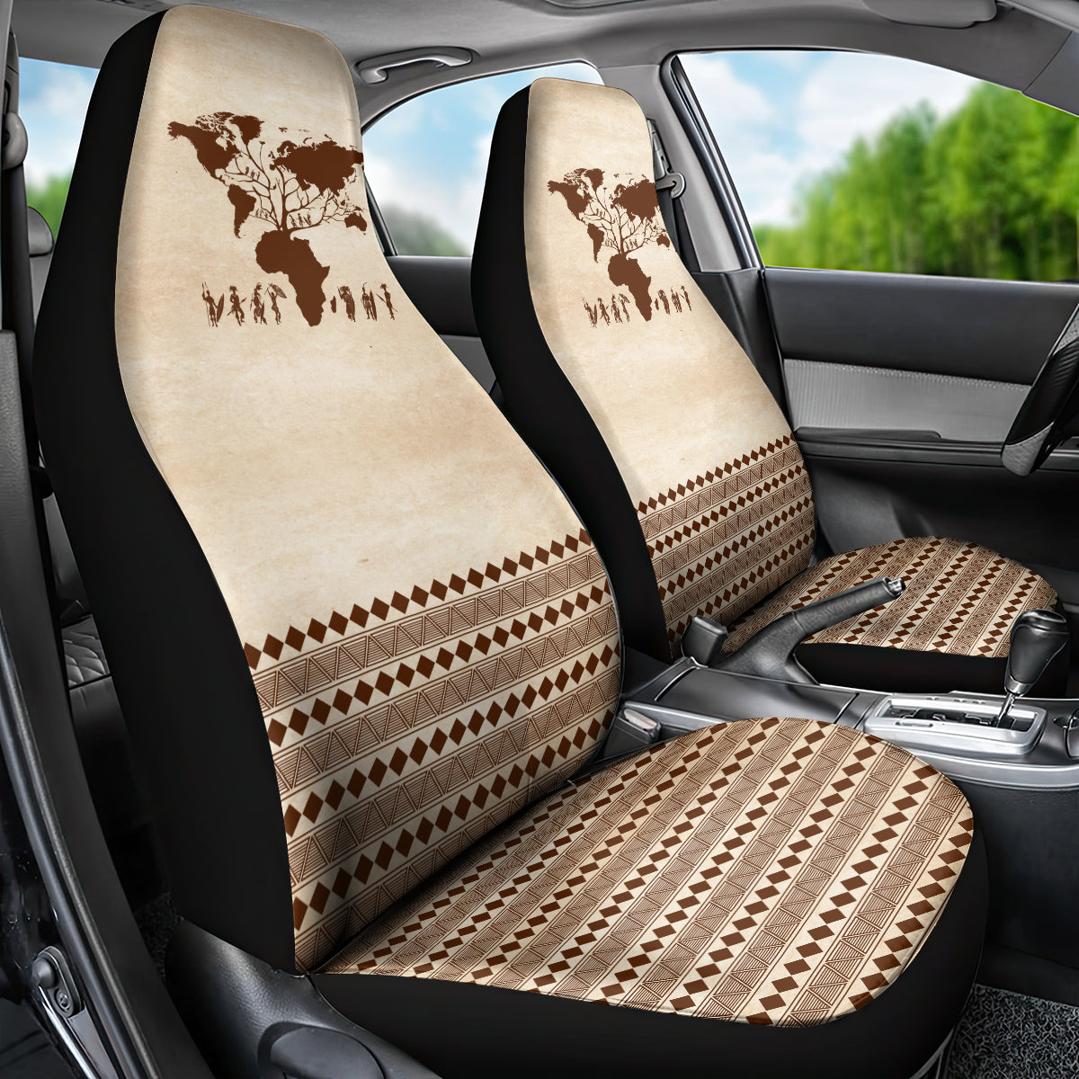 Root Africa Car Seat Cover African Map - Wonder Print Shop
