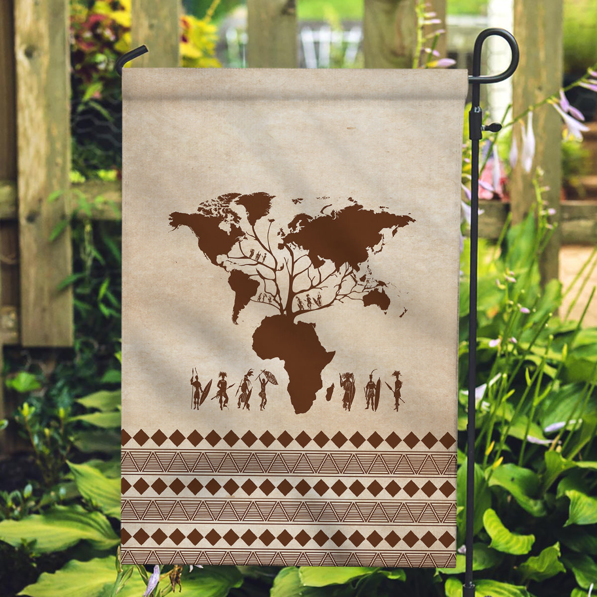 Root Africa Garden Flag African Map - Wonder Print Shop