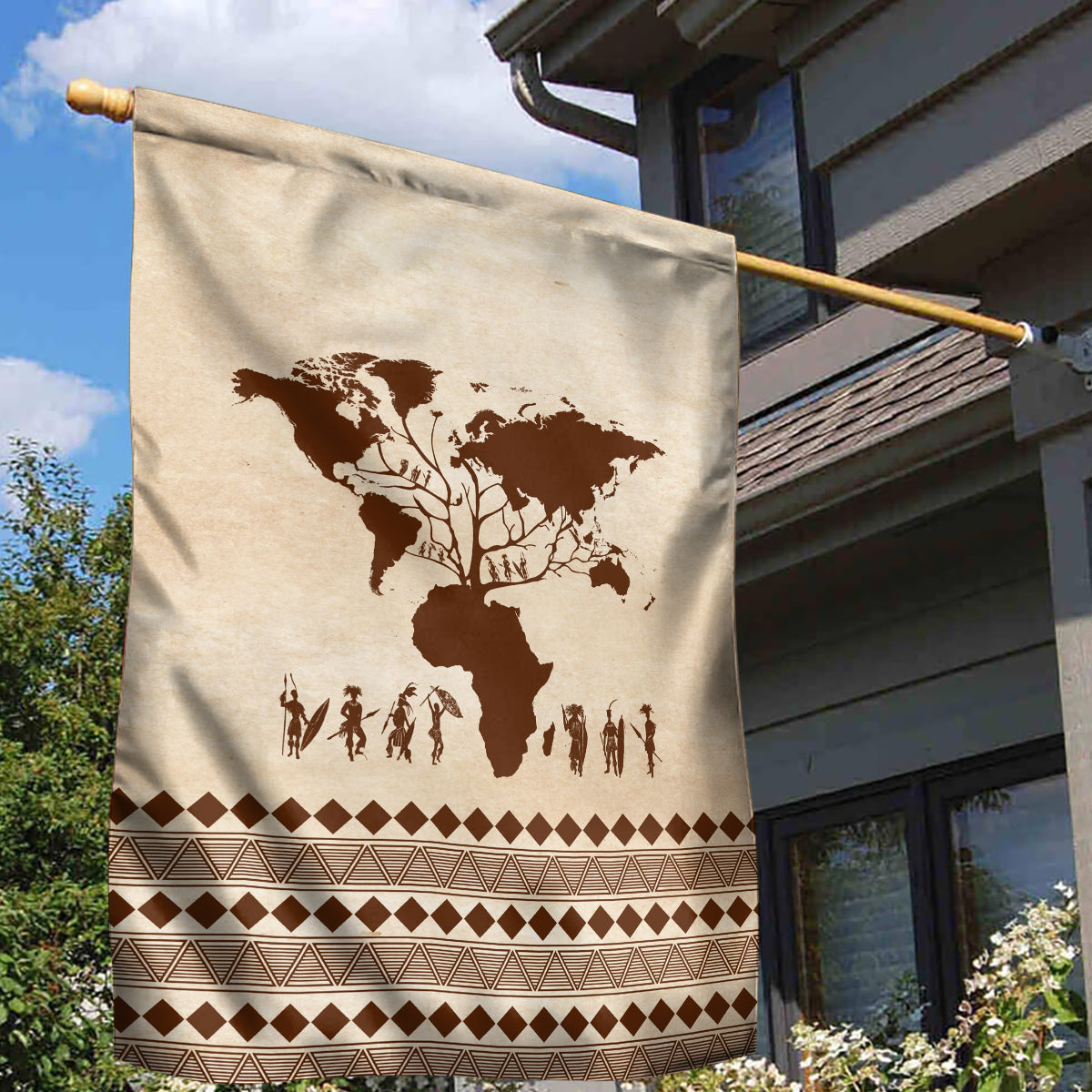 Root Africa Garden Flag African Map - Wonder Print Shop