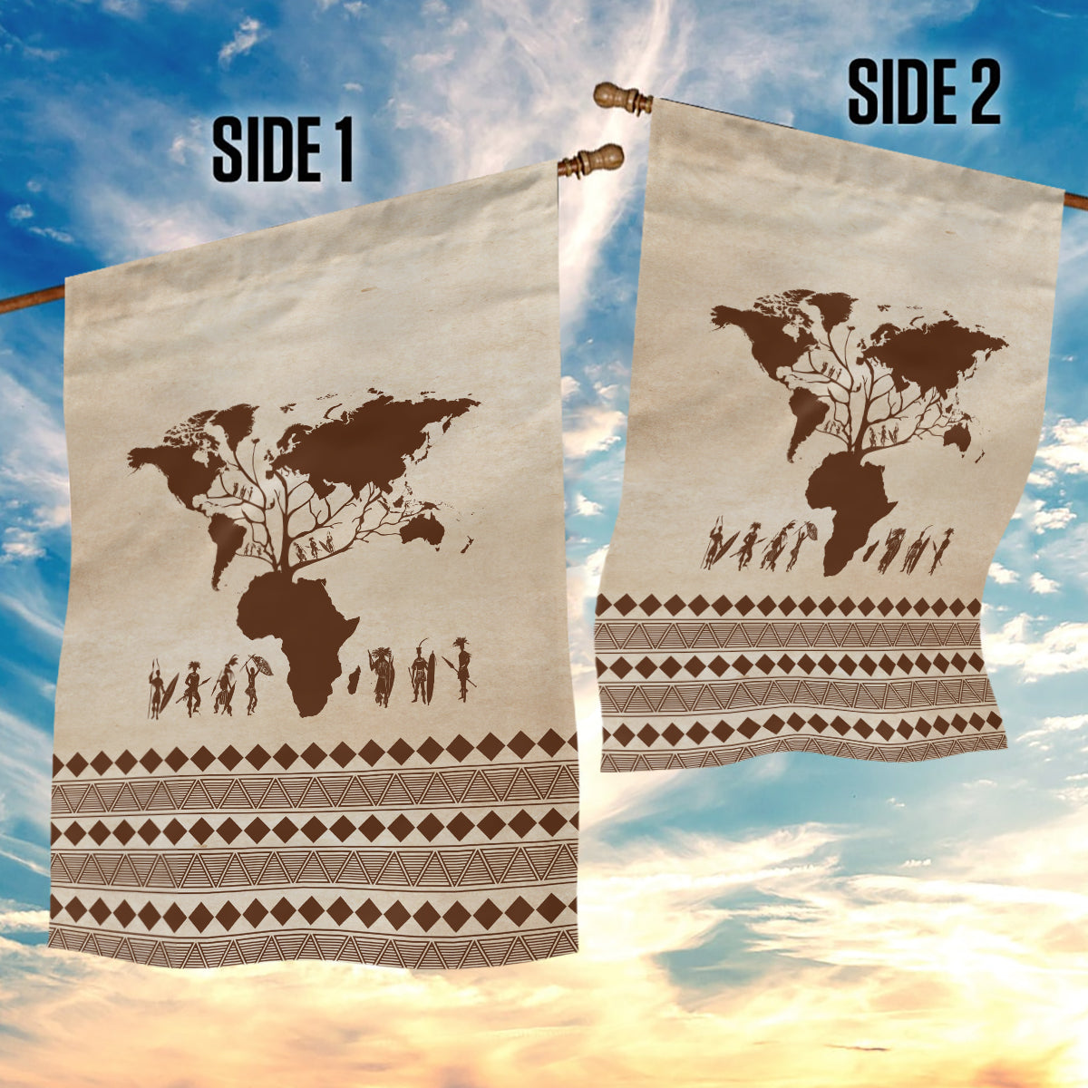 Root Africa Garden Flag African Map - Wonder Print Shop