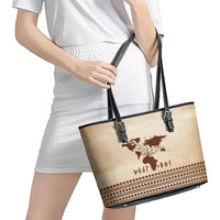Root Africa Leather Tote Bag African Map - Wonder Print Shop