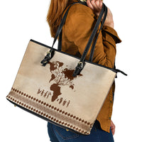 Root Africa Leather Tote Bag African Map - Wonder Print Shop