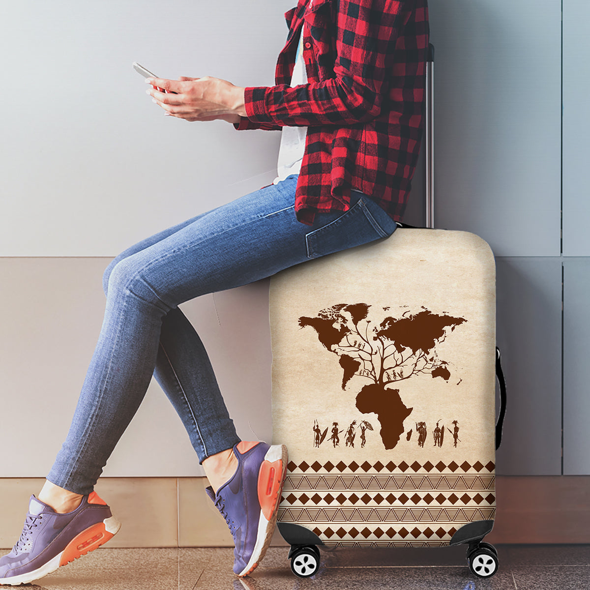 Root Africa Luggage Cover African Map - Wonder Print Shop