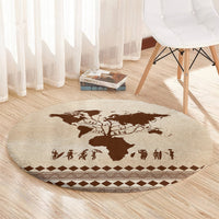 Root Africa Round Carpet African Map