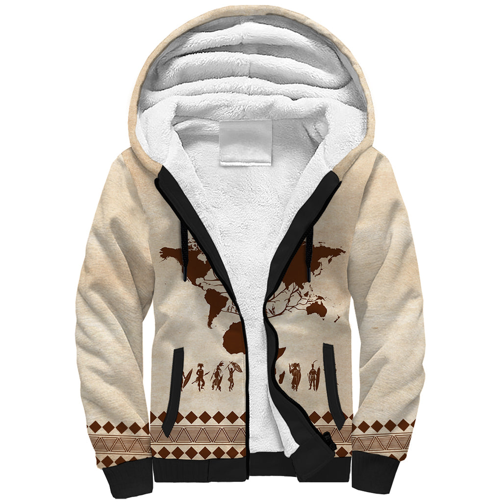 Root Africa Sherpa Hoodie African Map - Wonder Print Shop