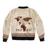 Root Africa Sleeve Zip Bomber Jacket African Map - Wonder Print Shop