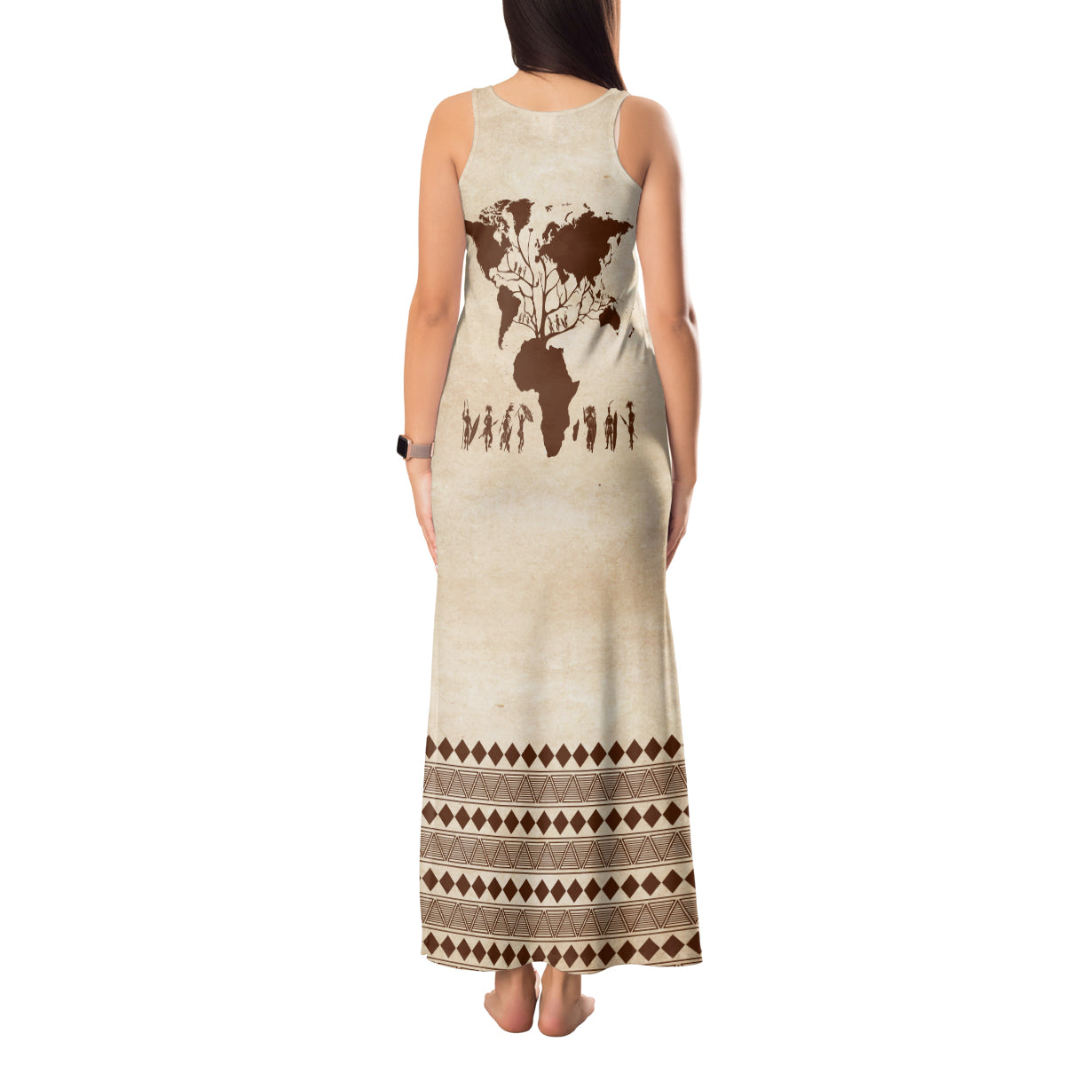 Root Africa Tank Maxi Dress African Map - Wonder Print Shop
