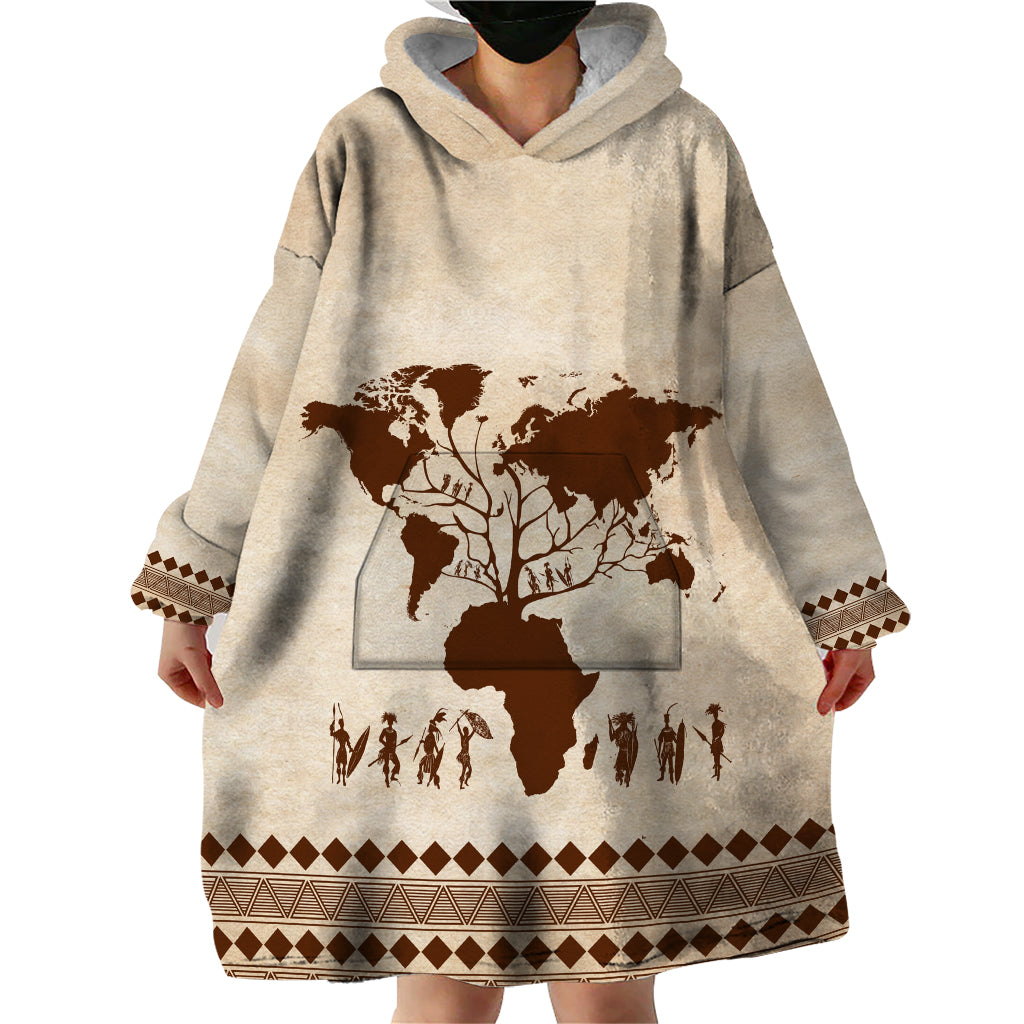 Root Africa Wearable Blanket Hoodie African Map - Wonder Print Shop