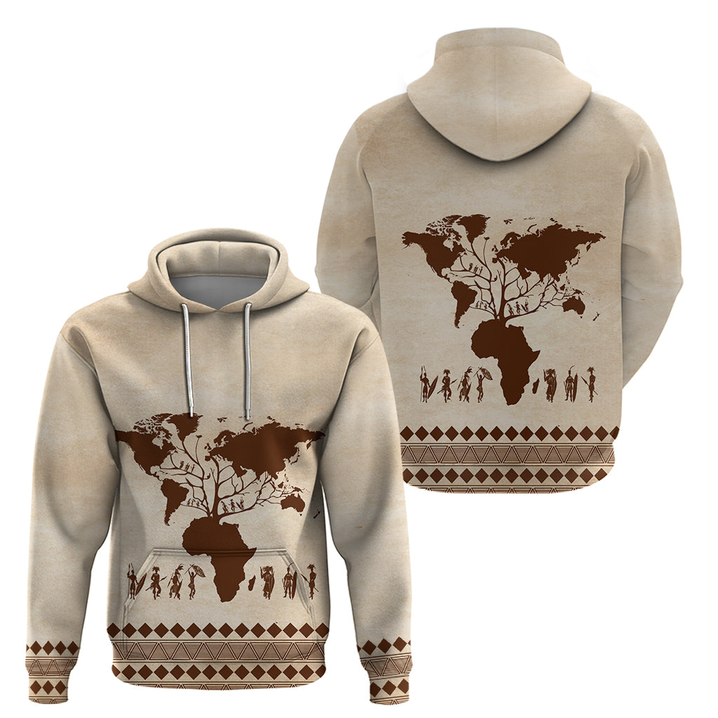 Root Africa Zip Hoodie African Map - Wonder Print Shop