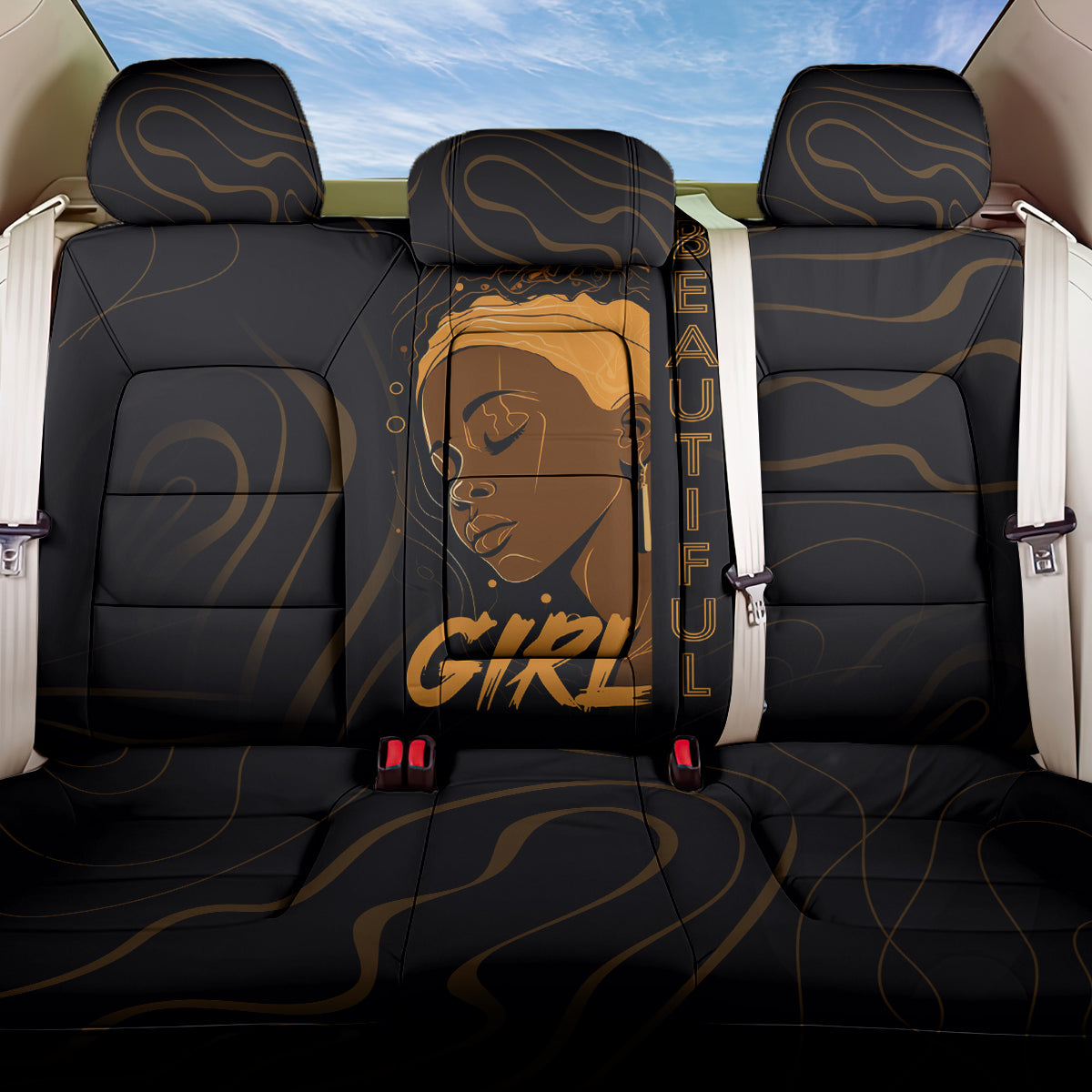 Personalized Beautiful Black Girl Back Car Seat Cover Women Africa