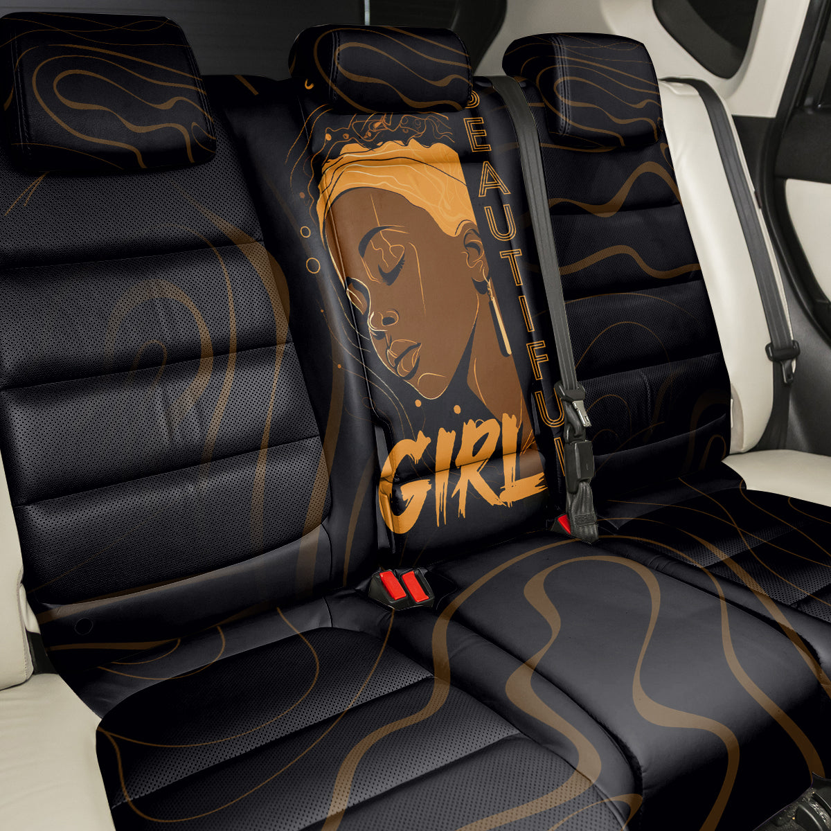 Personalized Beautiful Black Girl Back Car Seat Cover Women Africa - Wonder Print Shop