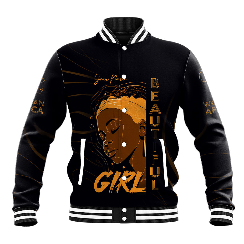 Personalized Beautiful Black Girl Baseball Jacket Women Africa - Wonder Print Shop
