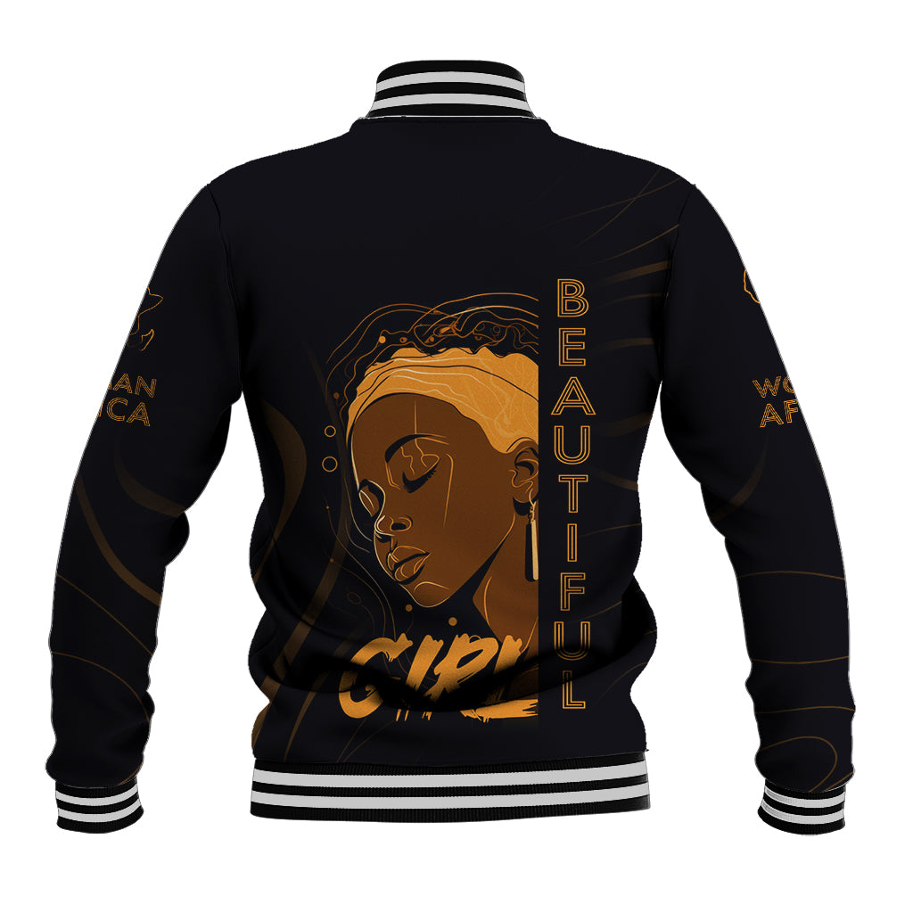 Personalized Beautiful Black Girl Baseball Jacket Women Africa - Wonder Print Shop