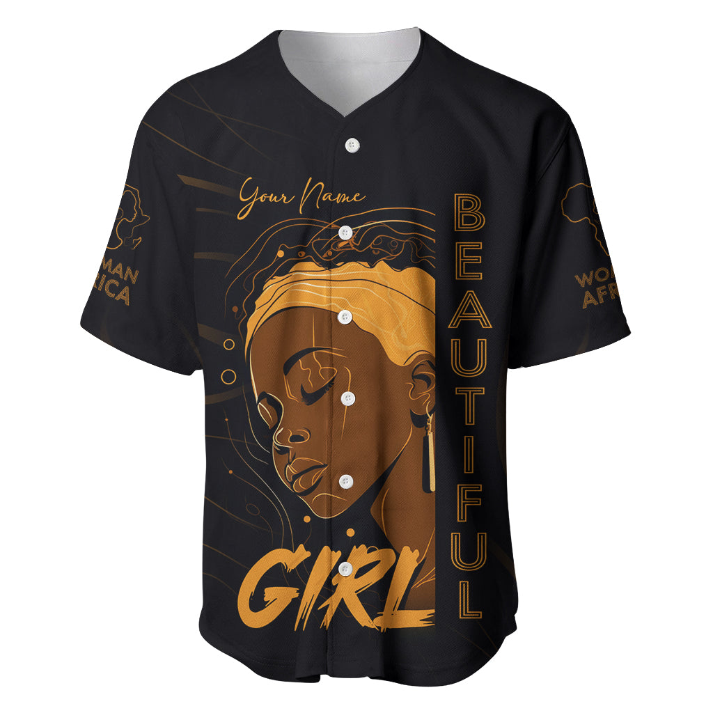 Personalized Beautiful Black Girl Baseball Jersey Women Africa - Wonder Print Shop