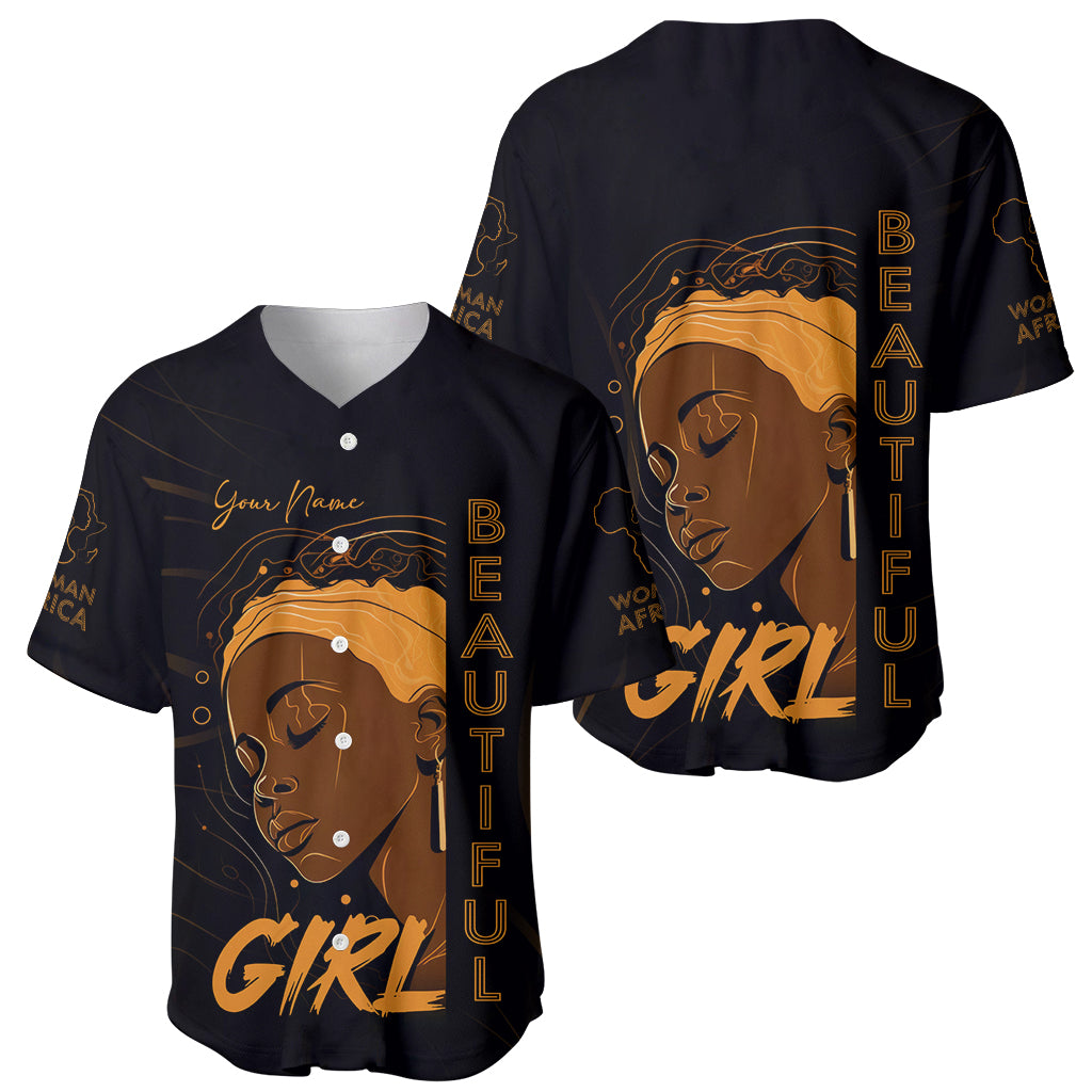 Personalized Beautiful Black Girl Baseball Jersey Women Africa - Wonder Print Shop