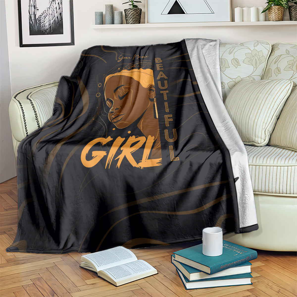 Personalized Beautiful Black Girl Blanket Women Africa