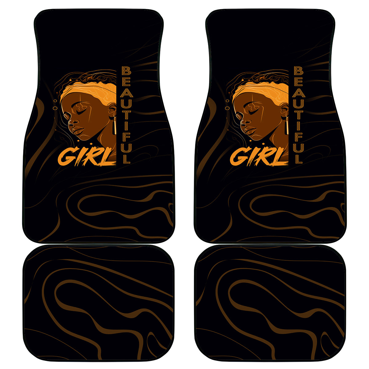 Personalized Beautiful Black Girl Car Mats Women Africa - Wonder Print Shop