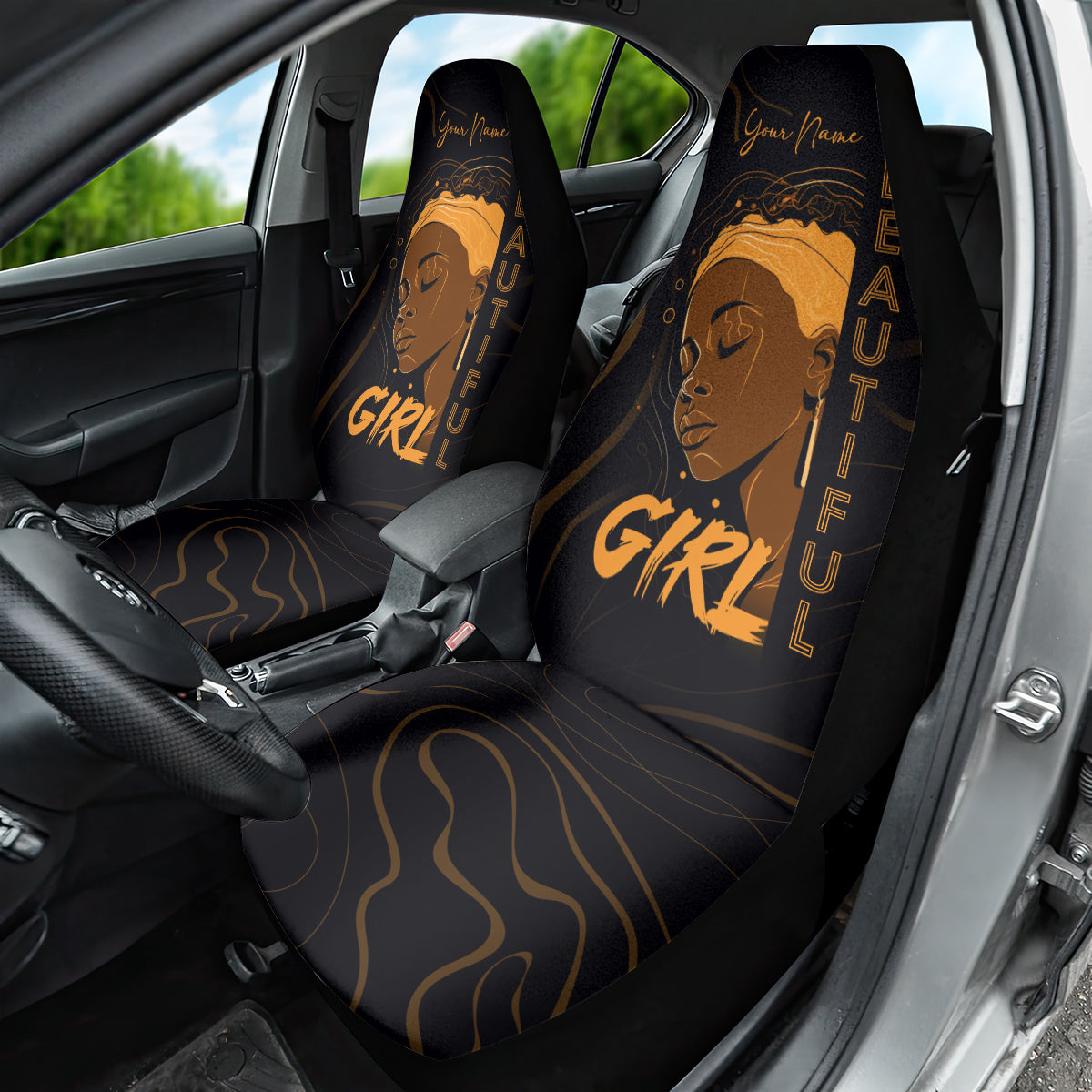 Personalized Beautiful Black Girl Car Seat Cover Women Africa - Wonder Print Shop