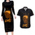 Personalized Beautiful Black Girl Couples Matching Long Sleeve Bodycon Dress and Hawaiian Shirt Women Africa - Wonder Print Shop