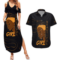 Personalized Beautiful Black Girl Couples Matching Summer Maxi Dress and Hawaiian Shirt Women Africa - Wonder Print Shop