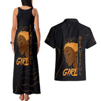 Personalized Beautiful Black Girl Couples Matching Tank Maxi Dress and Hawaiian Shirt Women Africa - Wonder Print Shop