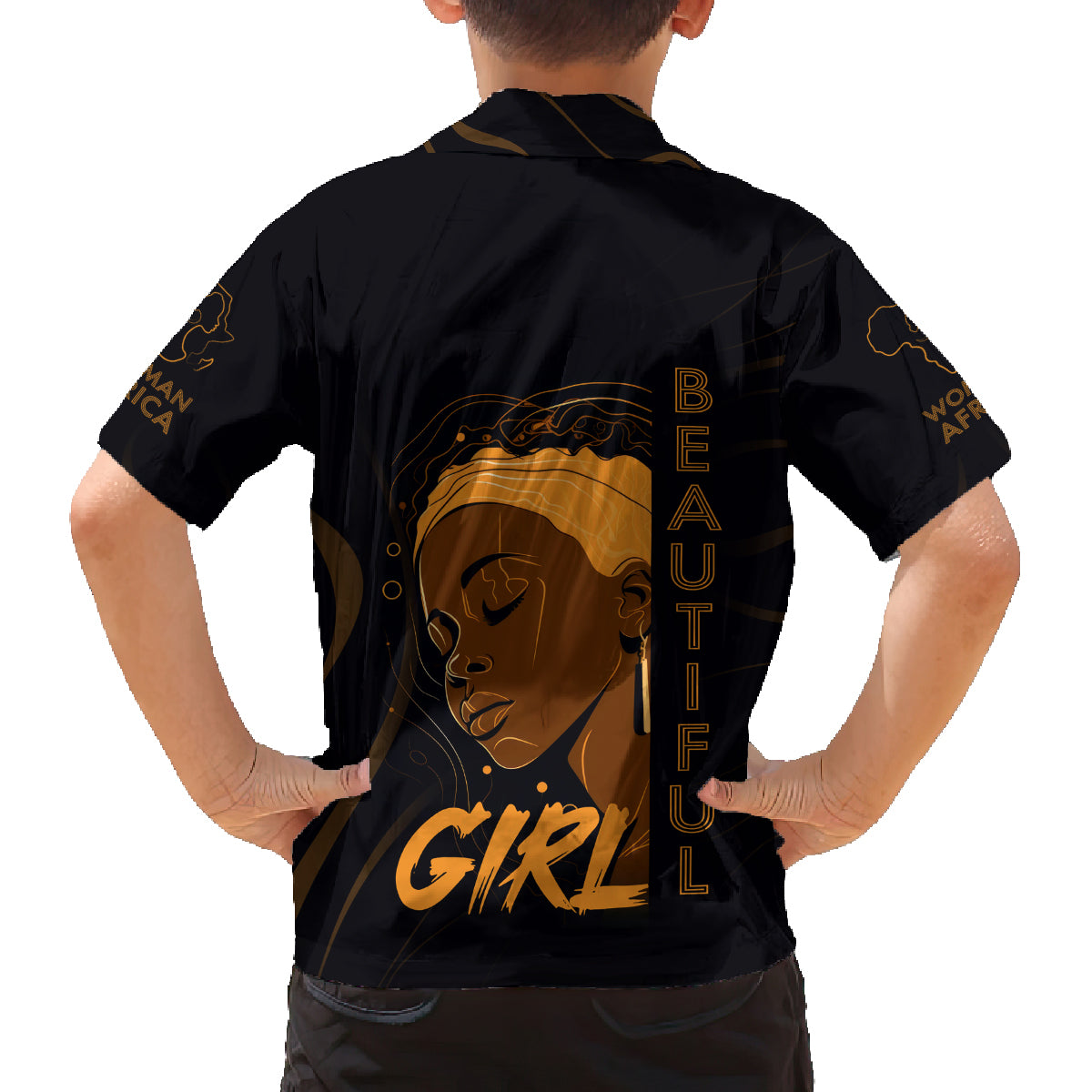 Personalized Beautiful Black Girl Family Matching Long Sleeve Bodycon Dress and Hawaiian Shirt Women Africa - Wonder Print Shop