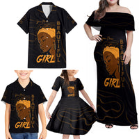 Personalized Beautiful Black Girl Family Matching Off Shoulder Maxi Dress and Hawaiian Shirt Women Africa - Wonder Print Shop