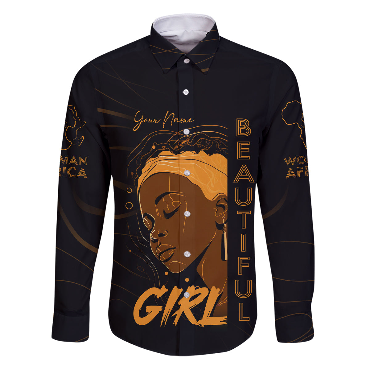 Personalized Beautiful Black Girl Family Matching Puletasi and Hawaiian Shirt Women Africa - Wonder Print Shop