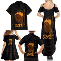 Personalized Beautiful Black Girl Family Matching Summer Maxi Dress and Hawaiian Shirt Women Africa - Wonder Print Shop