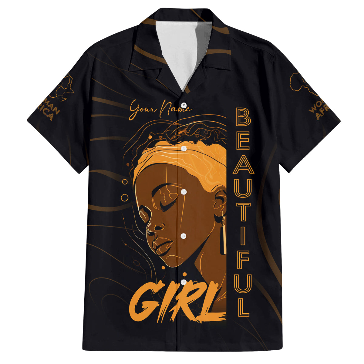 Personalized Beautiful Black Girl Family Matching Summer Maxi Dress and Hawaiian Shirt Women Africa - Wonder Print Shop