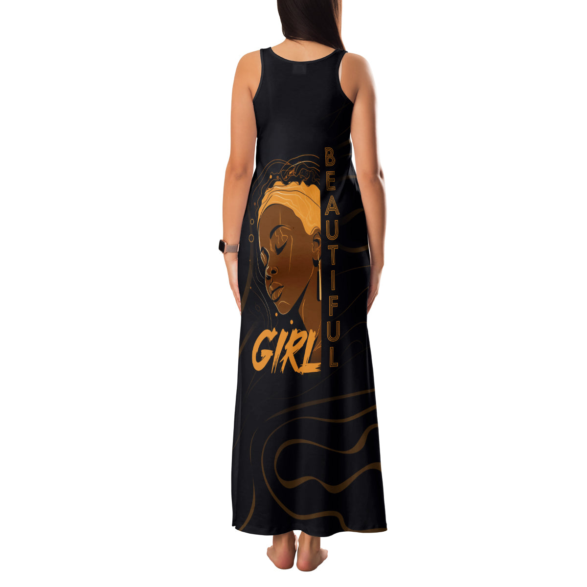 Personalized Beautiful Black Girl Family Matching Tank Maxi Dress and Hawaiian Shirt Women Africa - Wonder Print Shop