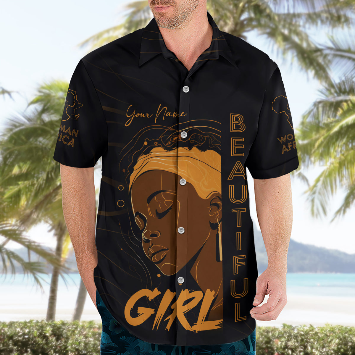 Personalized Beautiful Black Girl Hawaiian Shirt Women Africa - Wonder Print Shop