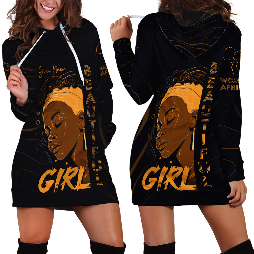 Personalized Beautiful Black Girl Hoodie Dress Women Africa - Wonder Print Shop