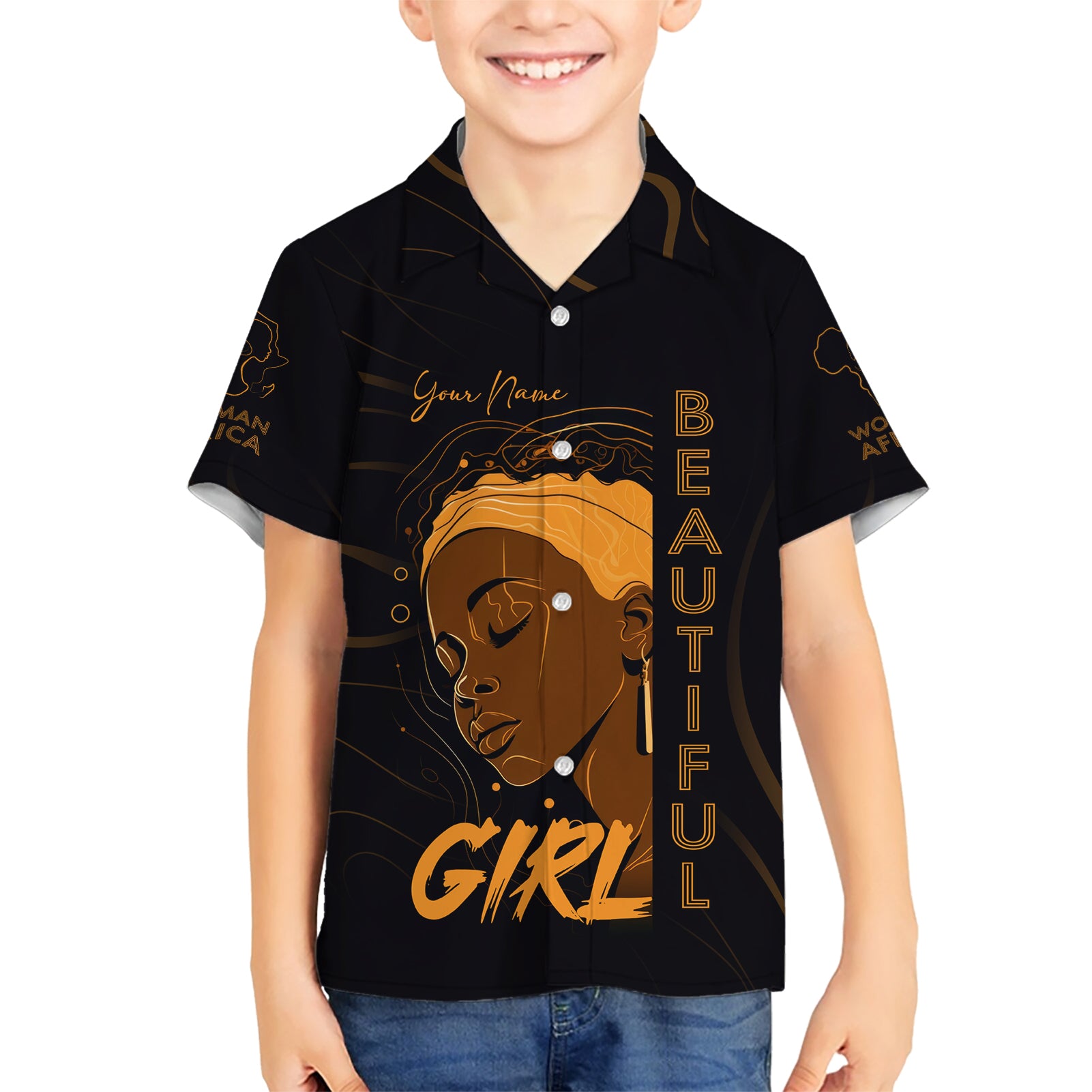 Personalized Beautiful Black Girl Kid Hawaiian Shirt Women Africa - Wonder Print Shop