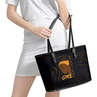 Personalized Beautiful Black Girl Leather Tote Bag Women Africa - Wonder Print Shop