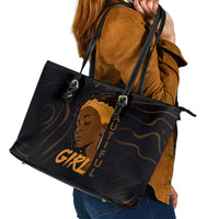 Personalized Beautiful Black Girl Leather Tote Bag Women Africa - Wonder Print Shop