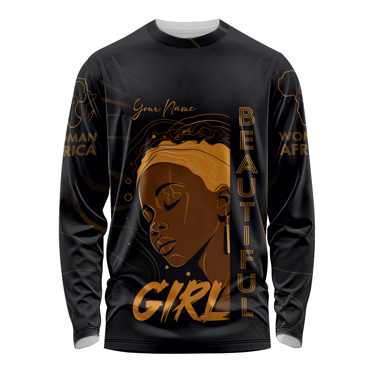 Personalized Beautiful Black Girl Long Sleeve Shirt Women Africa - Wonder Print Shop