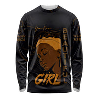Personalized Beautiful Black Girl Long Sleeve Shirt Women Africa - Wonder Print Shop
