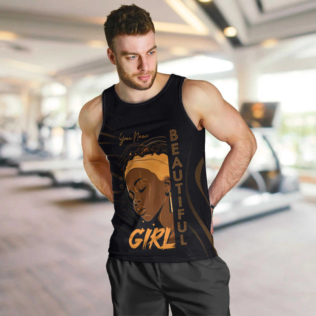 Personalized Beautiful Black Girl Men Tank Top Women Africa - Wonder Print Shop