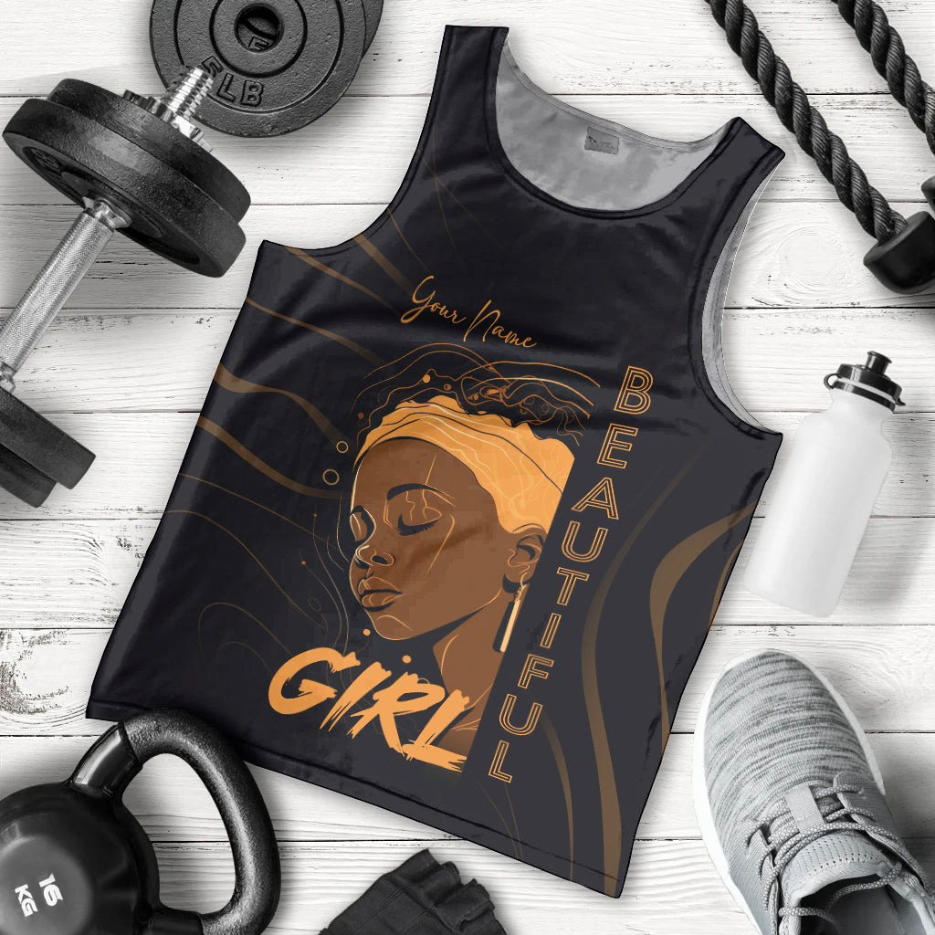 Personalized Beautiful Black Girl Men Tank Top Women Africa - Wonder Print Shop