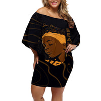 Personalized Beautiful Black Girl Off Shoulder Short Dress Women Africa - Wonder Print Shop