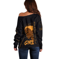 Personalized Beautiful Black Girl Off Shoulder Sweater Women Africa - Wonder Print Shop
