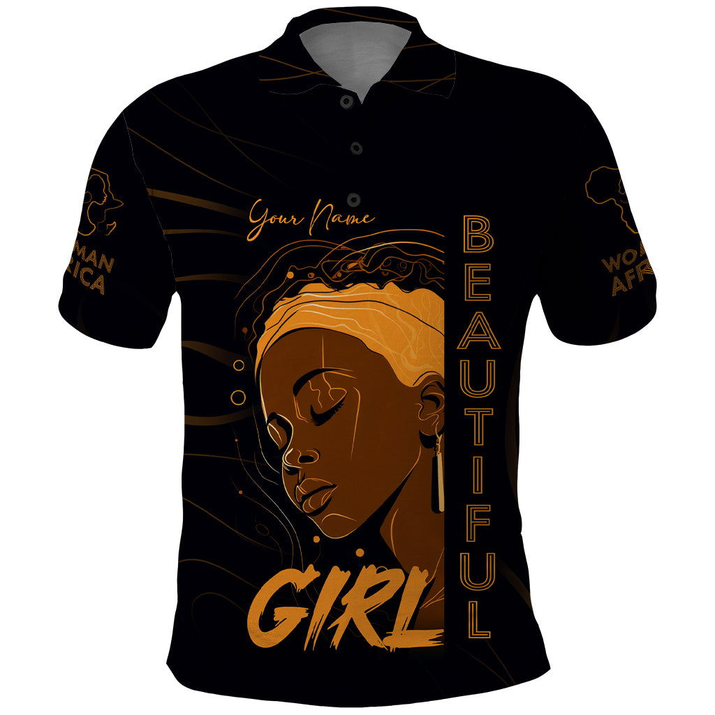 Personalized Beautiful Black Girl Polo Shirt Women Africa - Wonder Print Shop