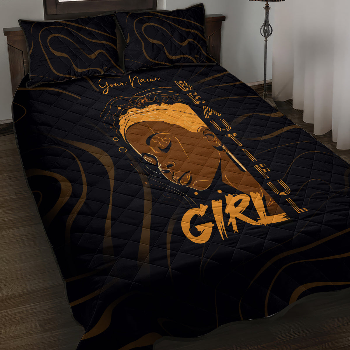 Personalized Beautiful Black Girl Quilt Bed Set Women Africa - Wonder Print Shop