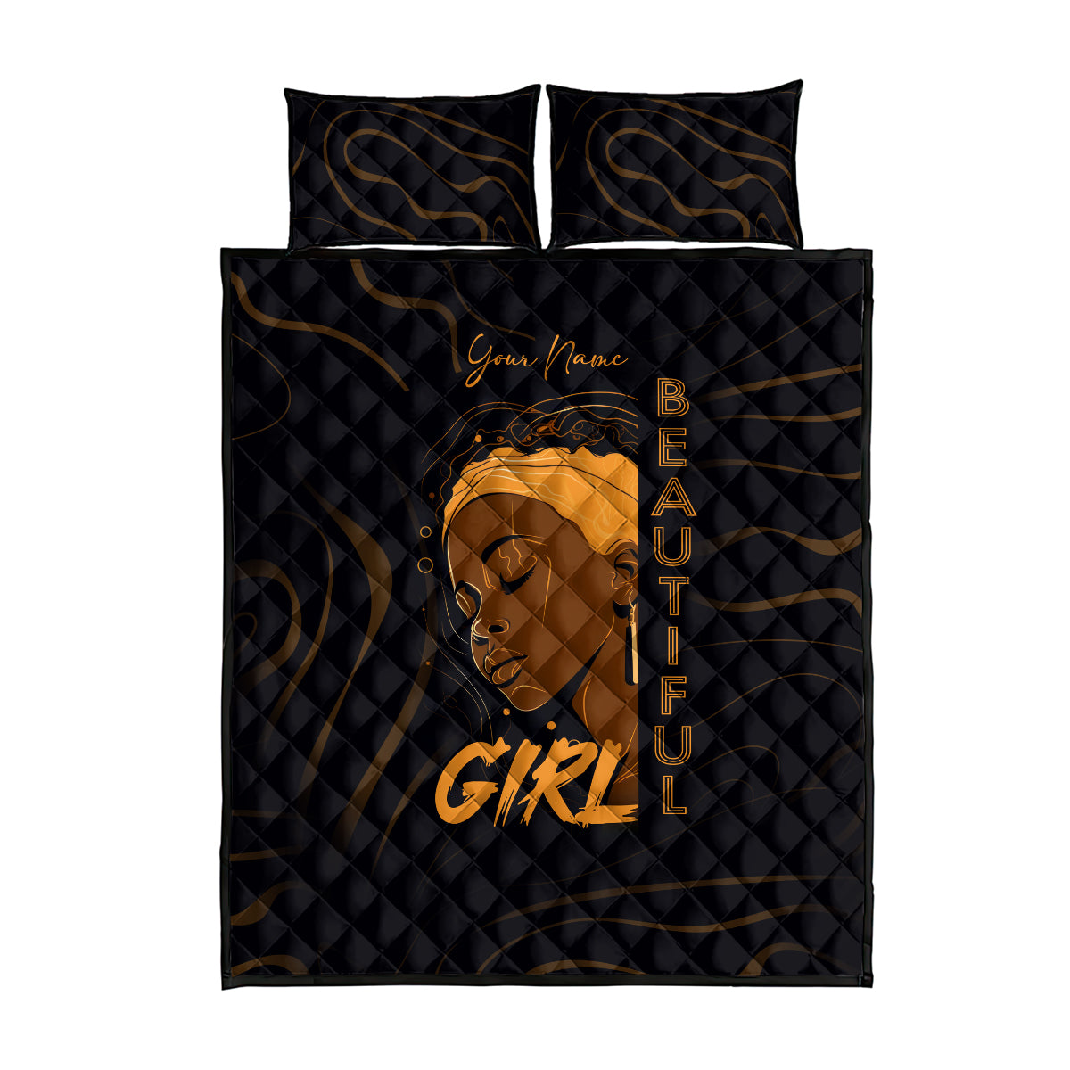 Personalized Beautiful Black Girl Quilt Bed Set Women Africa - Wonder Print Shop