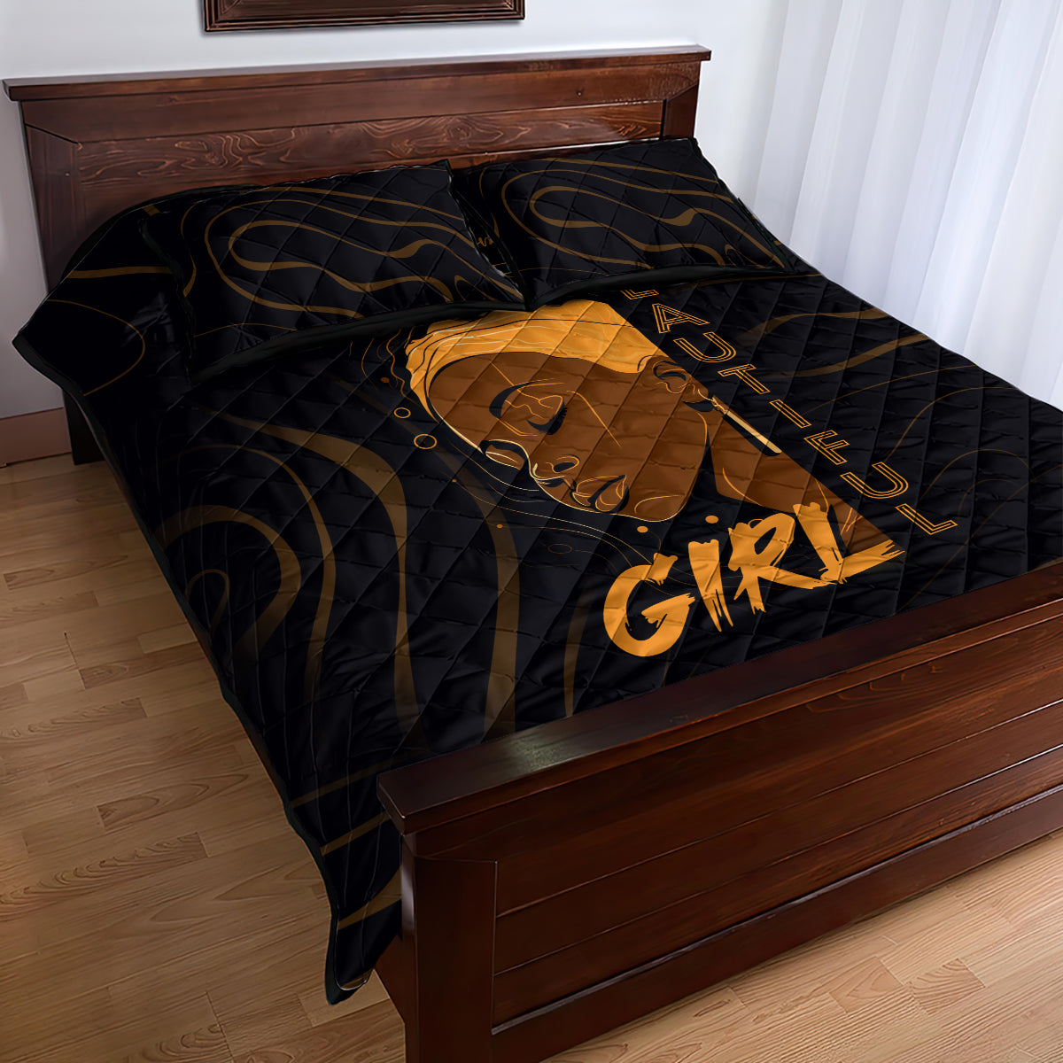 Personalized Beautiful Black Girl Quilt Bed Set Women Africa - Wonder Print Shop