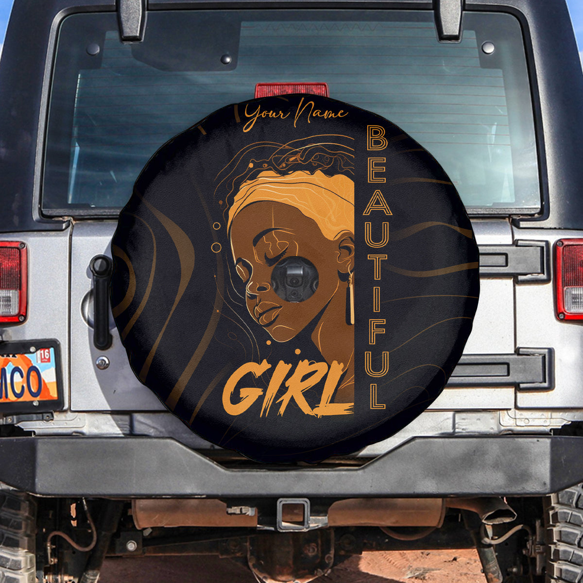 Personalized Beautiful Black Girl Spare Tire Cover Women Africa - Wonder Print Shop