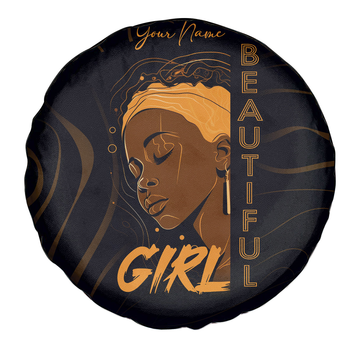 Personalized Beautiful Black Girl Spare Tire Cover Women Africa - Wonder Print Shop