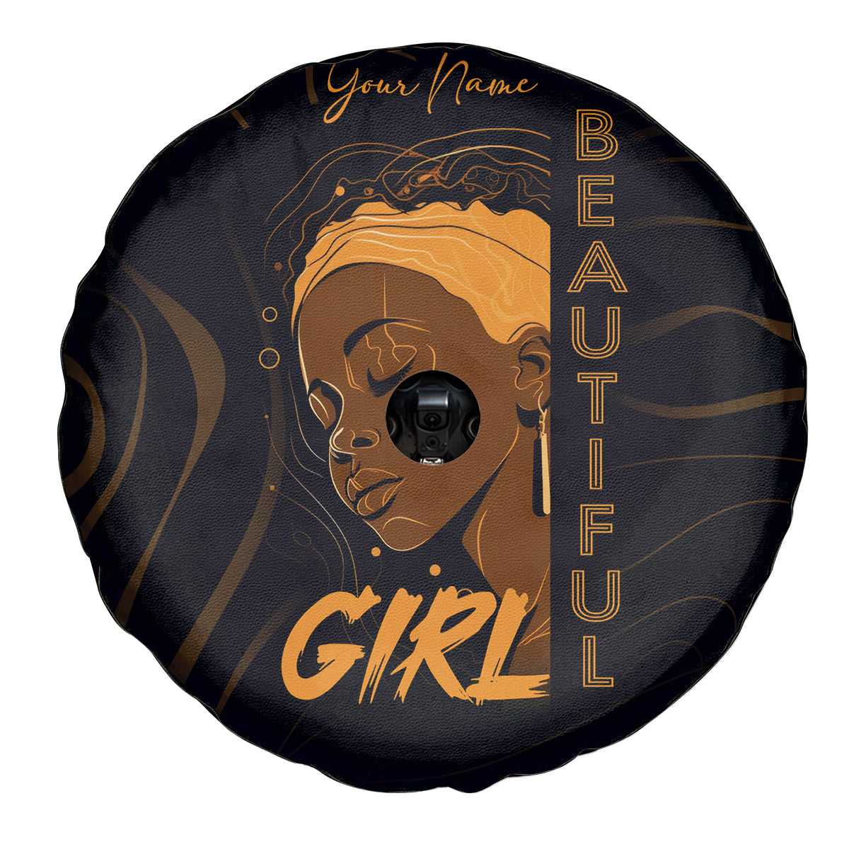 Personalized Beautiful Black Girl Spare Tire Cover Women Africa - Wonder Print Shop