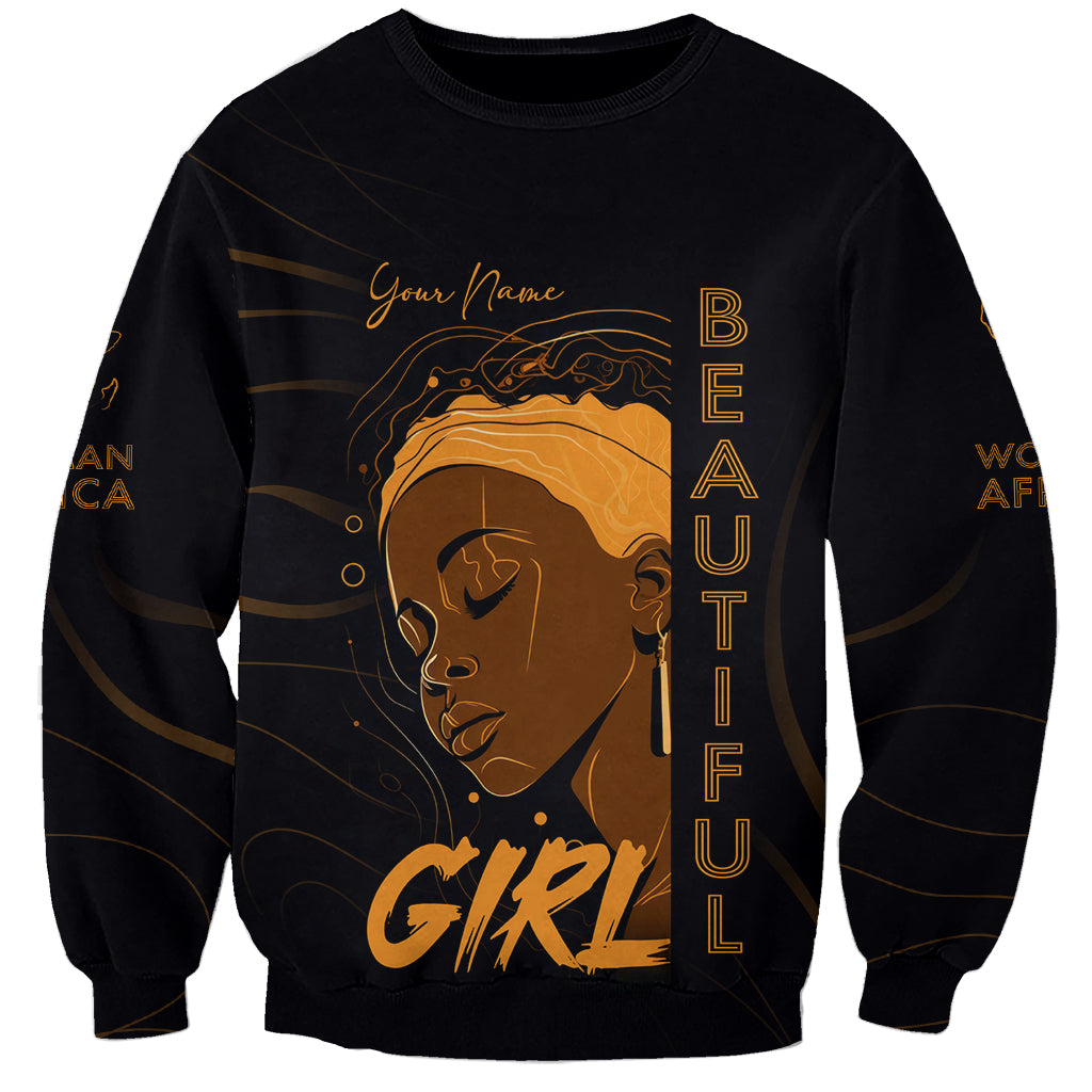 Personalized Beautiful Black Girl Sweatshirt Women Africa - Wonder Print Shop